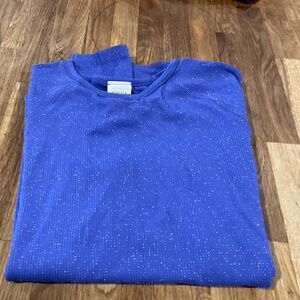 Athleta Girl Power Up Long Sleeve Top Periwinkle Sparkle Size 12